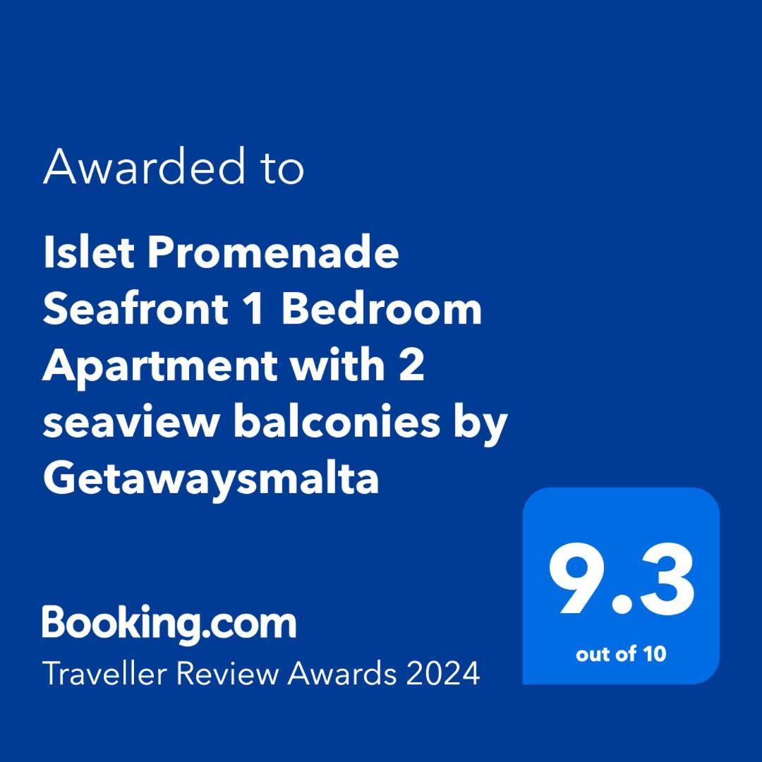 Islet Promenade Seafront 1 Bedroom Apartment With Sea View Balcony By Getawaysmalta Bahía de San Pablo Exterior foto